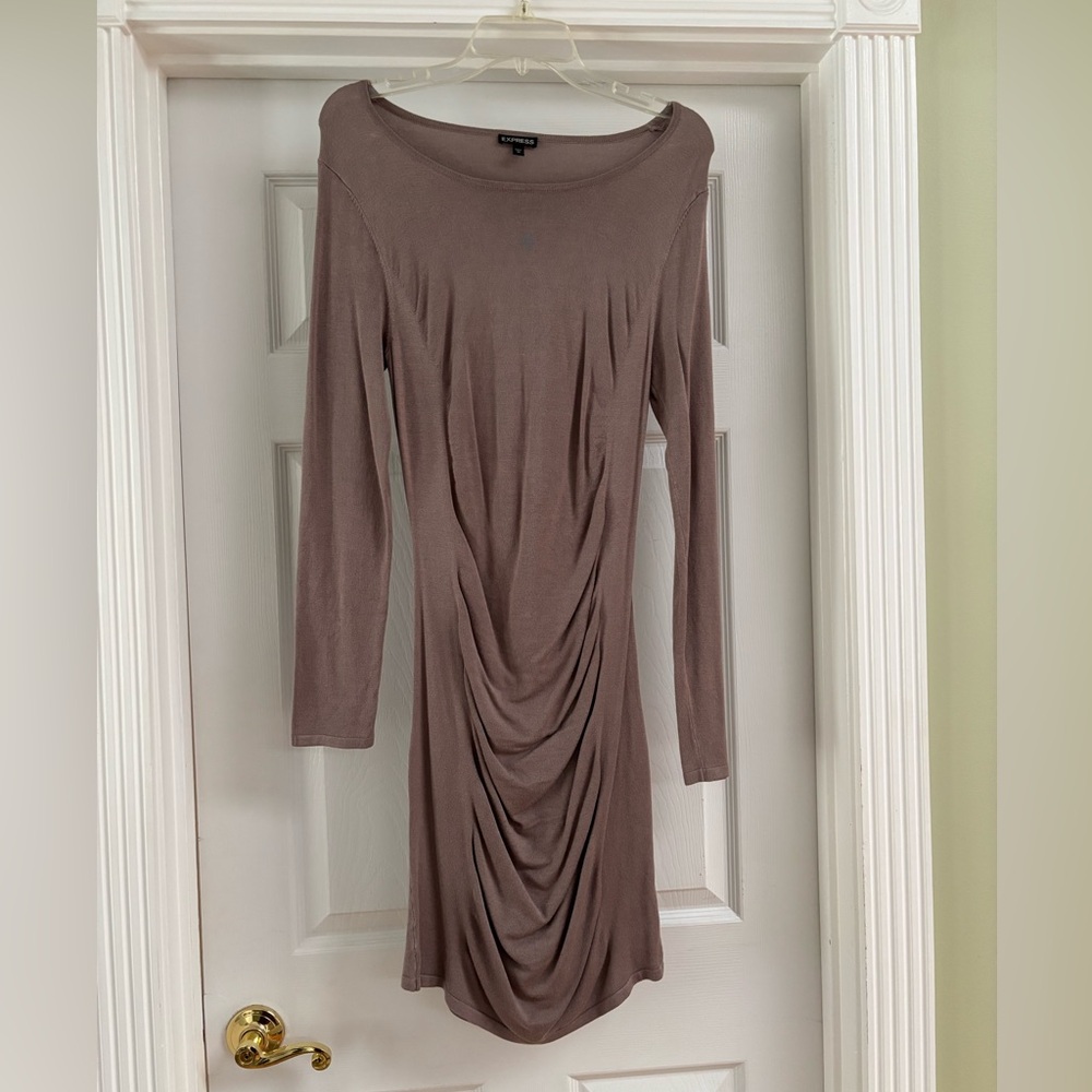 Express Taupe long sleeve dress